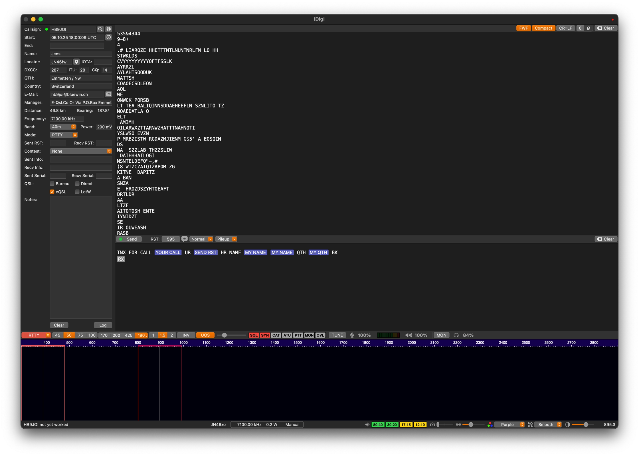 iDigi in RTTY mode
