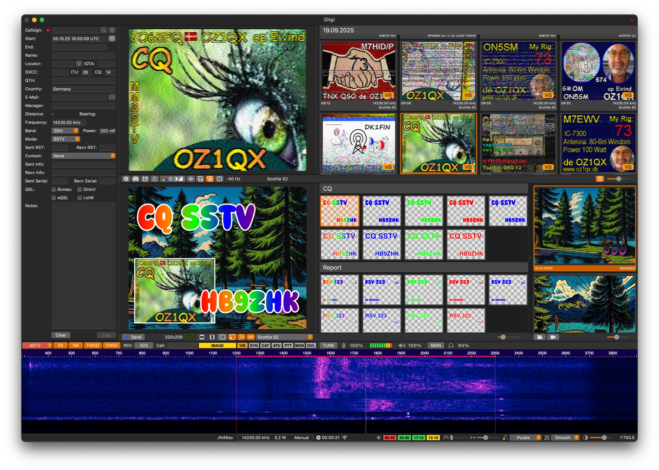 iDigi decoding an SSTV image
