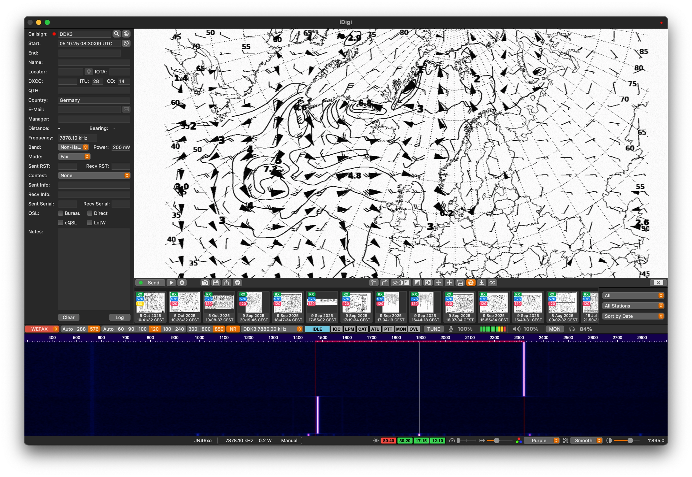 iDigi receiving a weather fax